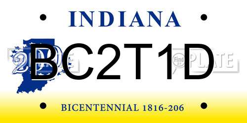 BC2T1D Indiana License Plate