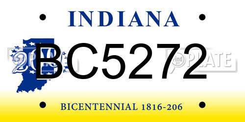 BC5272 Indiana License Plate