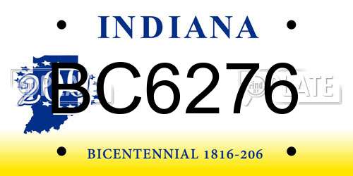 BC6276 Indiana License Plate