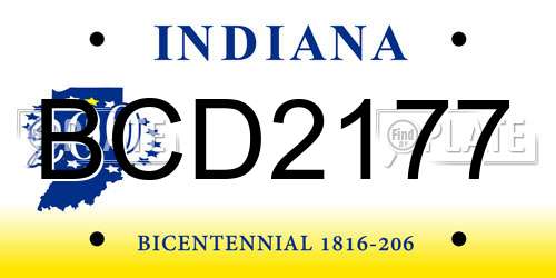 BCD2177 Indiana License Plate