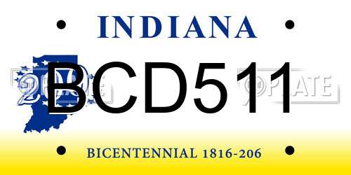 BCD511 Indiana License Plate