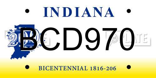 BCD970 Indiana License Plate
