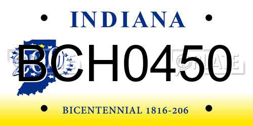 BCH0450 Indiana License Plate