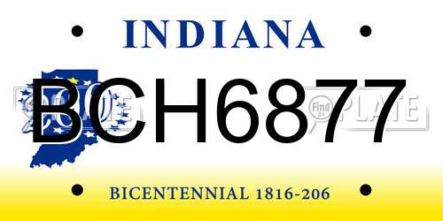 BCH6877 Indiana License Plate