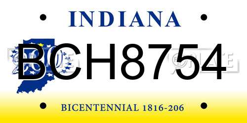 BCH8754 Indiana License Plate