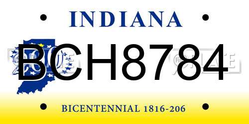 BCH8784 Indiana License Plate