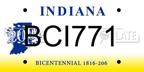 BCI771 Indiana License Plate