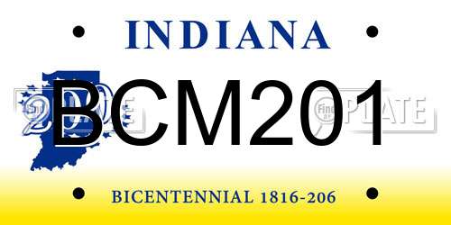 BCM201 Indiana License Plate