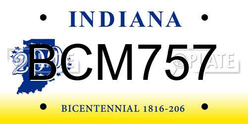 BCM757 Indiana License Plate
