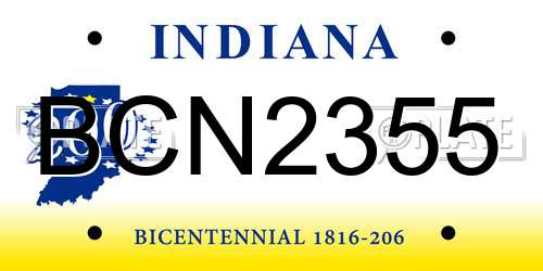BCN2355 Indiana License Plate