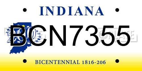 BCN7355 Indiana License Plate