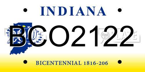 BCO2122 Indiana License Plate