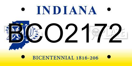 BCO2172 Indiana License Plate