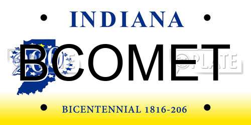 BCOMET Indiana License Plate