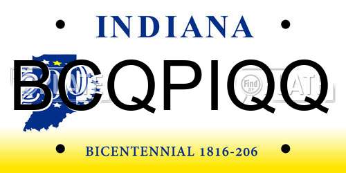 BCQPIQQ Indiana License Plate