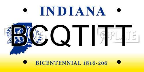 BCQTITT Indiana License Plate