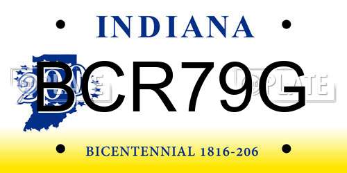 BCR79G Indiana License Plate
