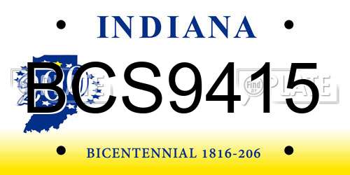 BCS9415 Indiana License Plate