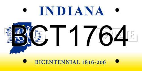 BCT1764 Indiana License Plate