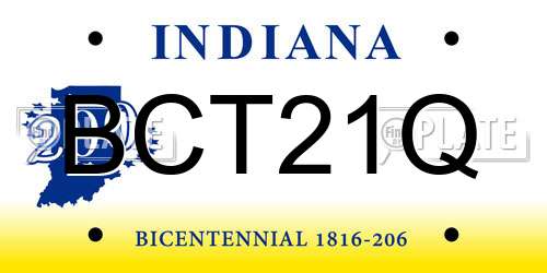 BCT21Q Indiana License Plate