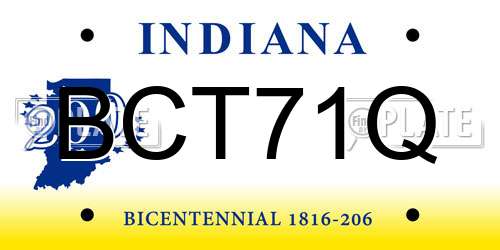 BCT71Q Indiana License Plate