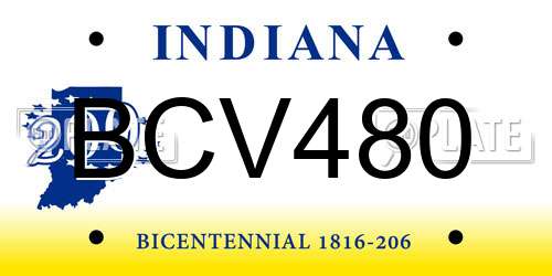 BCV480 Indiana License Plate