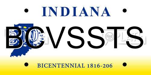 BCVSSTS Indiana License Plate