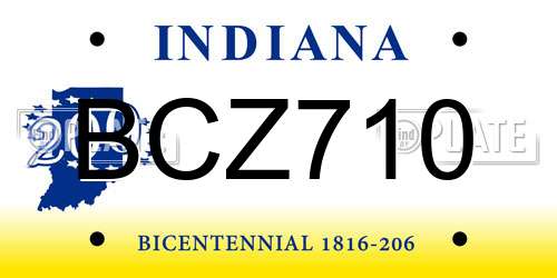 BCZ710 Indiana License Plate