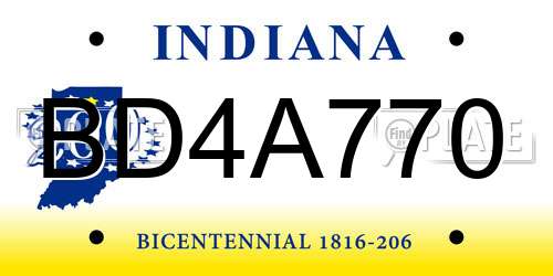 BD4A770 Indiana License Plate