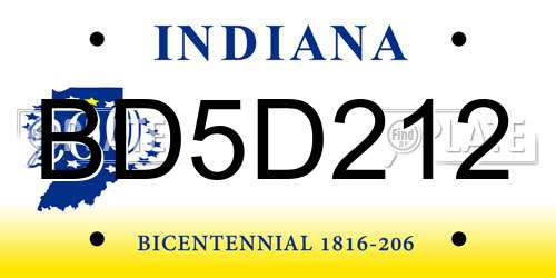 BD5D212 Indiana License Plate