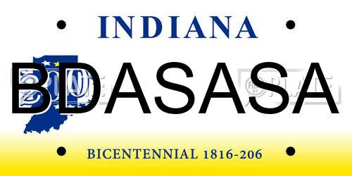 BDASASA Indiana License Plate