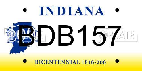 BDB157 Indiana License Plate