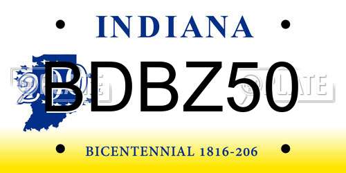 BDBZ50 Indiana License Plate