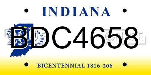 BDC4658 Indiana License Plate