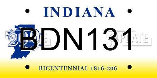 BDN131 Indiana License Plate