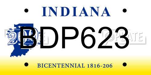 BDP623 Indiana License Plate