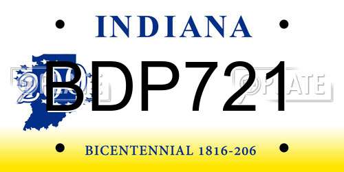 BDP721 Indiana License Plate