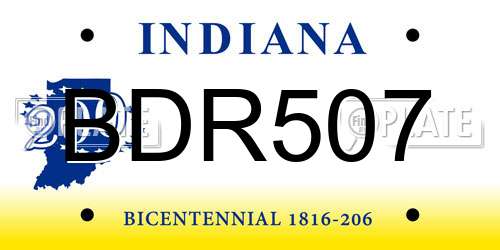 BDR507 Indiana License Plate