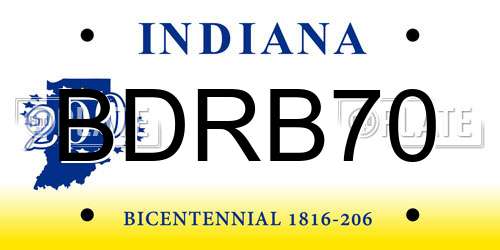 BDRB70 Indiana License Plate