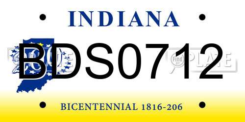 BDS0712 Indiana License Plate