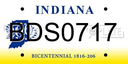 BDS0717 Indiana License Plate