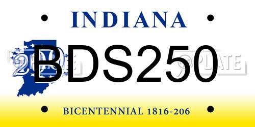 BDS250 Indiana License Plate