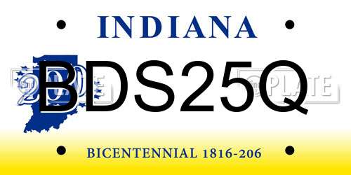 BDS25Q Indiana License Plate