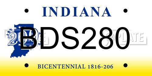 BDS280 Indiana License Plate