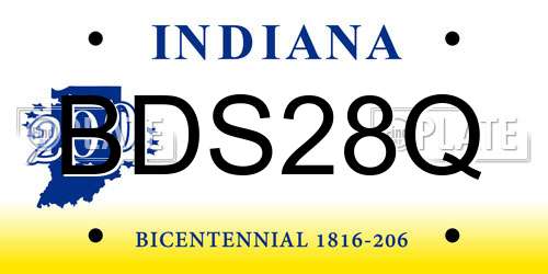 BDS28Q Indiana License Plate