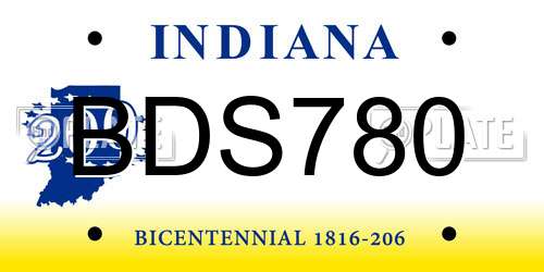 BDS780 Indiana License Plate