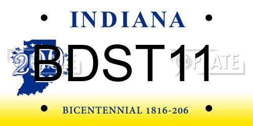 BDST11 Indiana License Plate