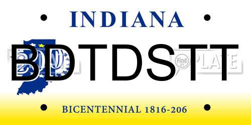 BDTDSTT Indiana License Plate