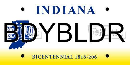 BDYBLDR Indiana License Plate