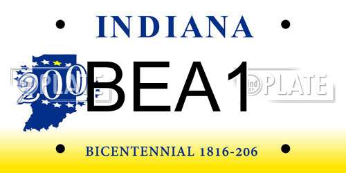 BEA1 Indiana License Plate